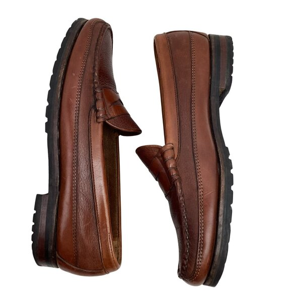 Allen Edmonds Quincy Pebbled Leather Penny Loafers Mens 11 Brown main image 6